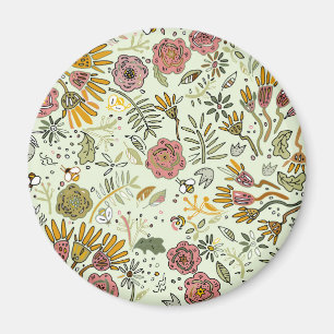 Eleganten Modern för Blommigt av vattenfärger, bib Magnet