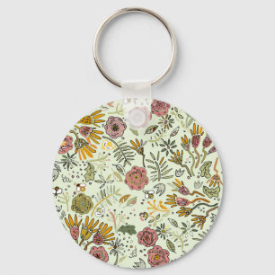Eleganten Modern för Blommigt av vattenfärger, bib Nyckelring