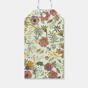 Eleganten Modern för Blommigt av vattenfärger, bib Presentetikett
