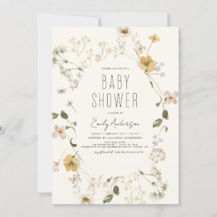Eleganten "Modern" för Boho Baby Shower Inbjudningar