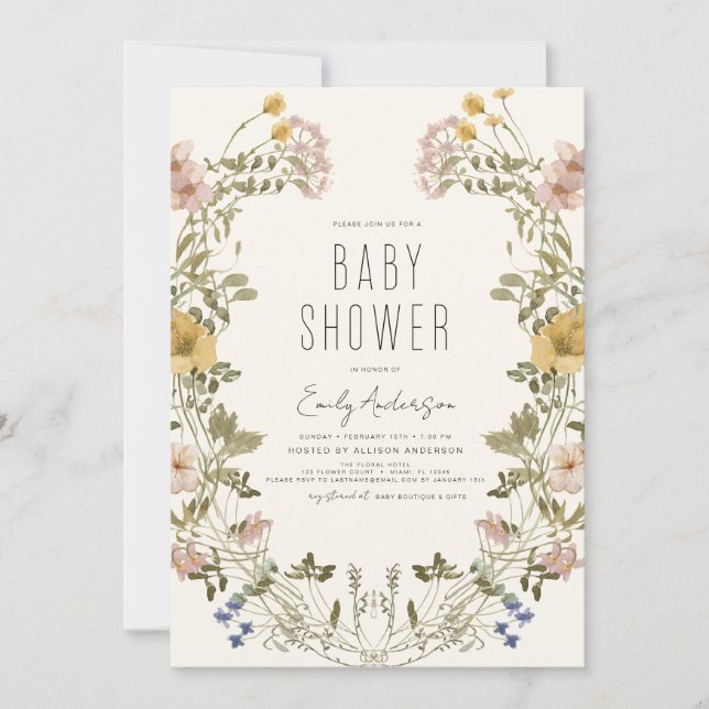 Eleganten "Modern" för Boho Baby Shower Inbjudningar (Framsida)