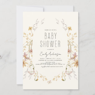 Eleganten "Modern" för Boho Baby Shower Inbjudningar