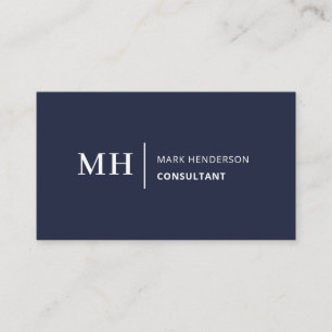 Eleganten Modern för marin blå monogram-Trendig Visitkort
