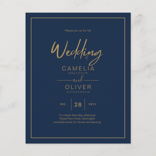 ELEGANTEN Modern för textskript i Guld i LOWEST BU Flygblad (Framsidan)