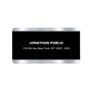 Eleganten Modern Glamor för den svarta Silver-mall Adressetikett