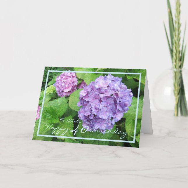 Eleganten Modern i Adele Hydrangeas Kort (Framsida)