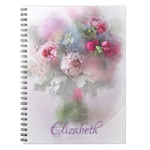 Eleganten Modern Kreativ Oljemålning Flowers Anteckningsbok