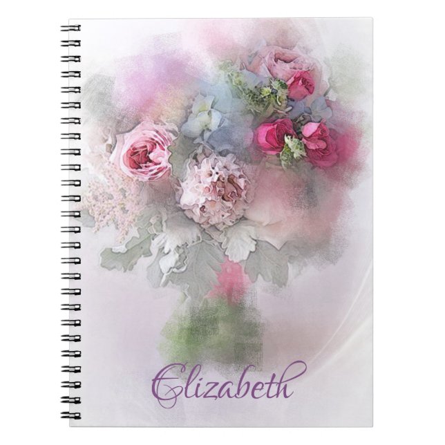 Eleganten Modern Kreativ Oljemålning Flowers Anteckningsbok (Framsidan)