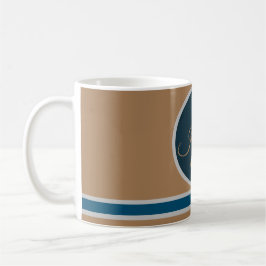 Eleganten Modern Light Brown Blue Monogram Kaffemugg