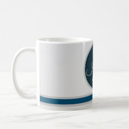 Eleganten Modern Light Greay Blue Monogram Kaffemugg
