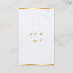 Eleganten Modern marble Guld i klasshandskript Visitkort