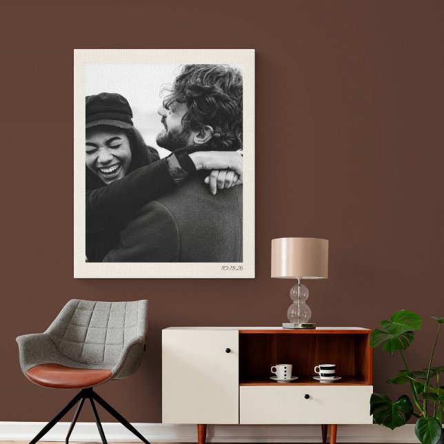 Eleganten Modern minimalistisk Bröllop-foto och da Canvastryck (Skapare uppladdad)