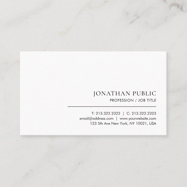 Eleganten Modern Professionell - minimalistisk Visitkort (Framsida)