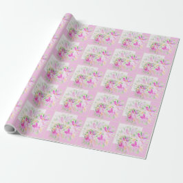 Eleganten Modern Watercolor Boho Violet Blommigt Presentpapper