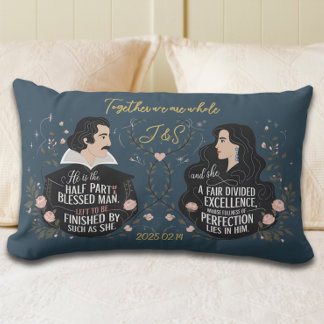 Eleganten Monogram Fairytale Quote på årsdagen Lumbarkudde