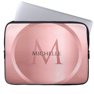 Eleganten Monogram för Anpassningsbarna Ro Guld Laptop Fodral
