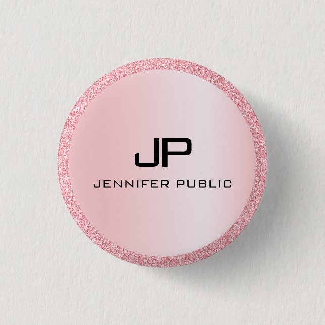 Eleganten Monogram Ro Guld Glitter-sökmall Knapp (Framsida)