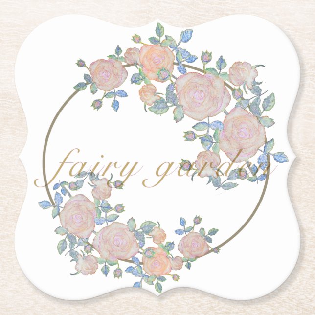 Eleganten mönster i ro-blomsterlassi underlägg papper (Framsida)