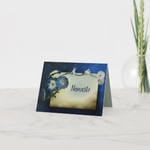 Eleganten Namaste Tack - blå Blommigt Kort