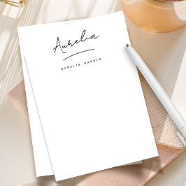 Eleganten Namnteckning Personlig Stationery enkel Anteckningskort