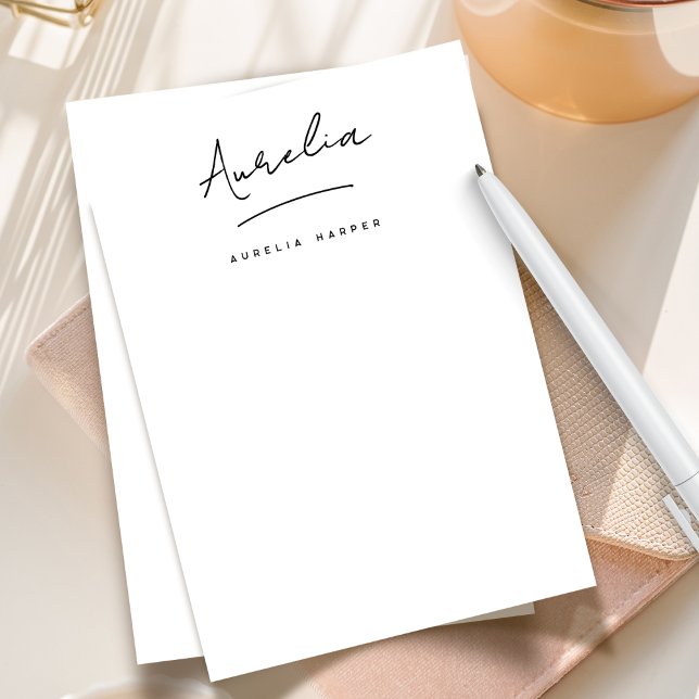 Eleganten Namnteckning Personlig Stationery enkel Anteckningskort (Skapare uppladdad)