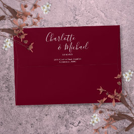 Eleganten Namnteckning Returadressen Burgundy för