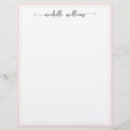 Eleganten Namnteckning skriptet Girly  Borderade Brevhuvud