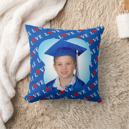 Eleganten Navy Blue KÄRLEK Retro Kudde