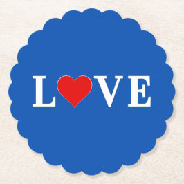 Eleganten Navy Blue KÄRLEK Retro Underlägg Papper
