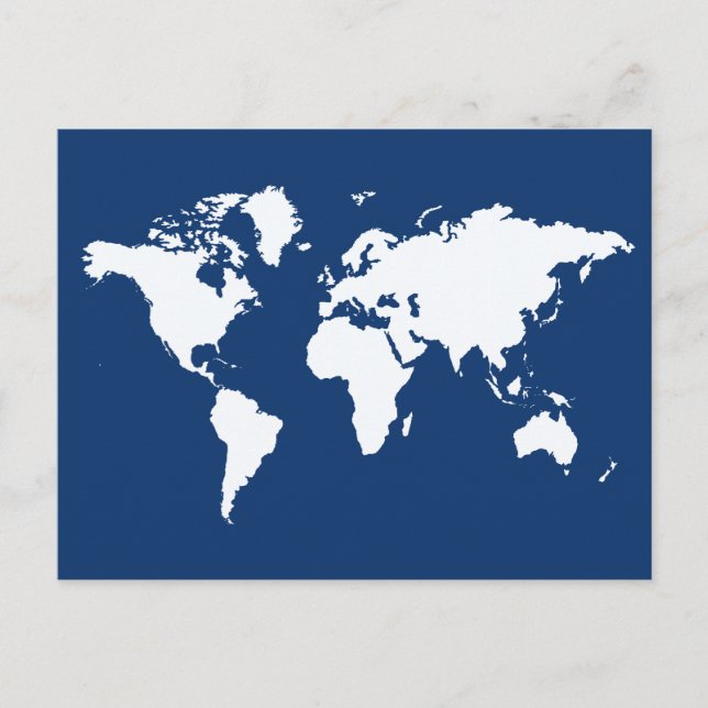 Eleganten Navy World Vykort (Framsida)