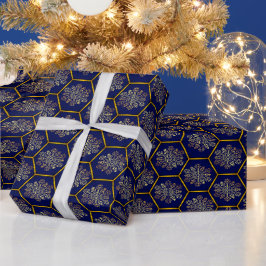 Eleganten Octagon i guld och flottan Presentpapper