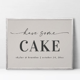 Eleganten off-white har något Cake Bröllop-tecken Poster