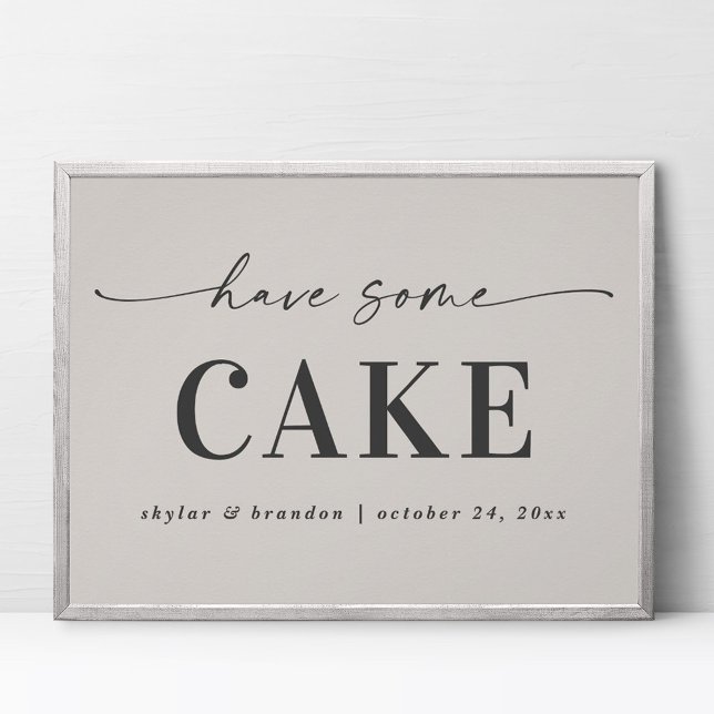 Eleganten off-white har något Cake Bröllop-tecken Poster (Skapare uppladdad)