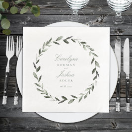 Eleganten Olive WAN Bröllop Pappersservett