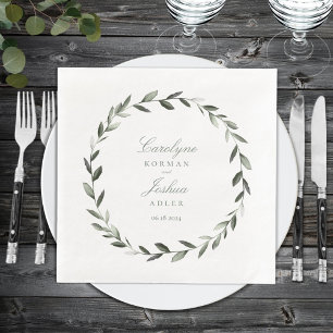 Eleganten Olive WAN Bröllop Pappersservett