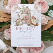 Eleganten om Blommigten Tea Party vid födelsedagen