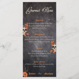 eleganten orange blommor, enkel gourmet-meny meny