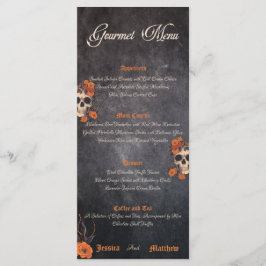 eleganten orange blommor, enkel gourmet-meny meny