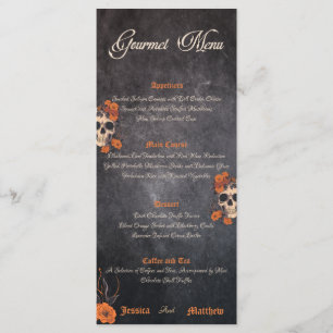 eleganten orange blommor, enkel gourmet-meny meny