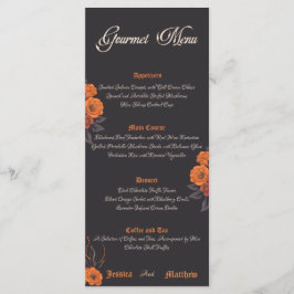 eleganten orange blommor, enkel gourmet-meny meny