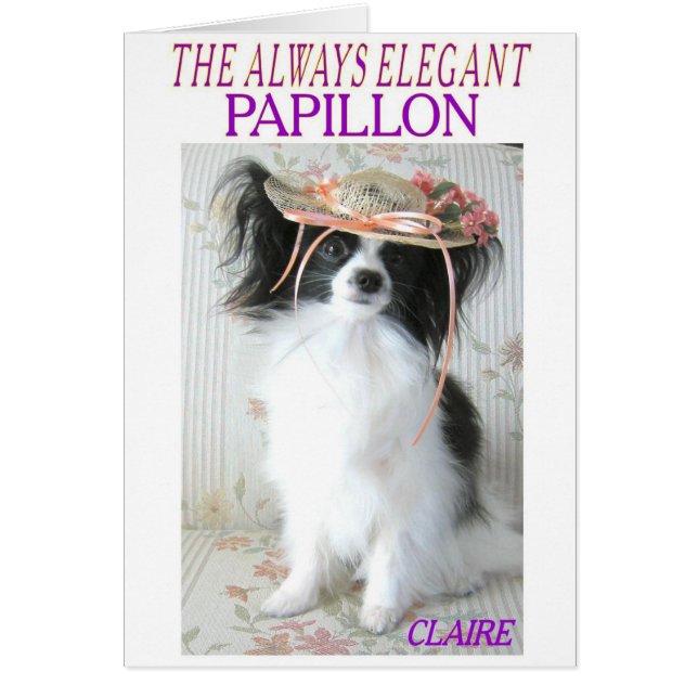 ELEGANTEN PAPILLON HÄLSNINGSKORT (Framsidan)