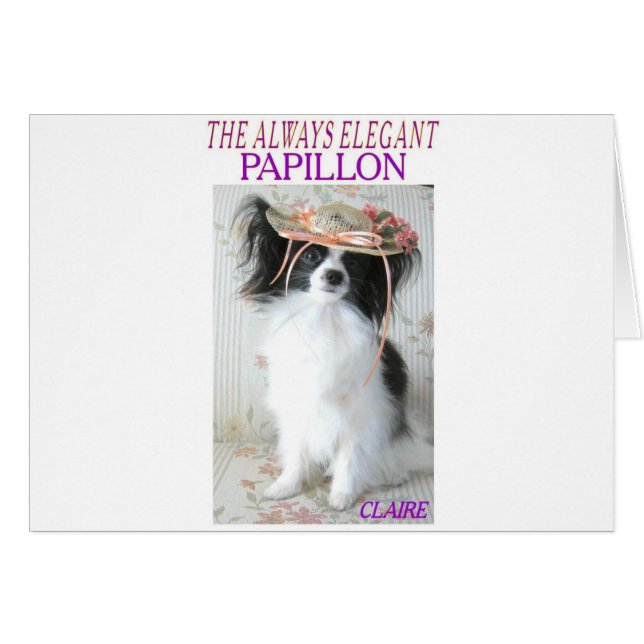 ELEGANTEN PAPILLON HÄLSNINGSKORT (Framsidan Horizontal)