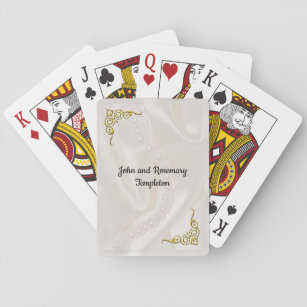 Eleganten Pearls och Guld Filigree personaliserar Casinokort