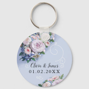 Eleganten Peony Ro par Wedding Favors Nyckelring