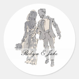 Eleganten Personlig Namn Runt Klistermärke