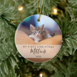 Eleganten Pet Photo Hund med första julklapp Julgransprydnad Keramik