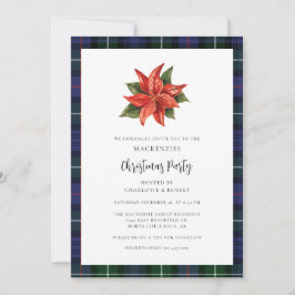 Eleganten Pets Watercolor jul Party Tartan Inbjudningar