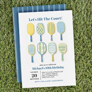 Eleganten Pickleball Birthday med enkel vattenfärg Inbjudningar
