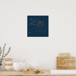 Eleganten Poster kvinnlig textrad - minimalistisk
