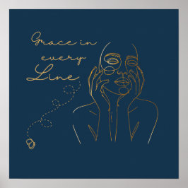 Eleganten Poster kvinnlig textrad - minimalistisk